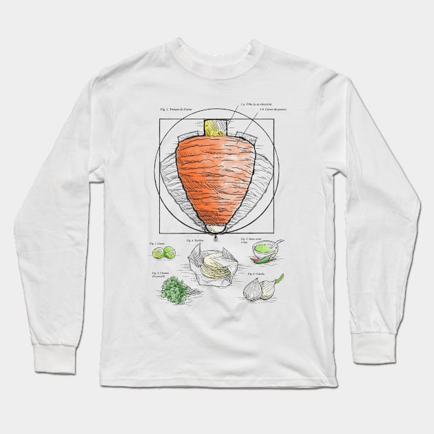 Vitruvian Taco Long Sleeve T-Shirt by Diegobadumx